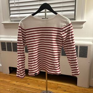 Women's Like New Red and White Striped Nautical Shirt Size Medium